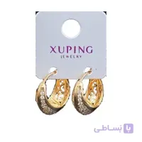 گوشواره حلقه ای زنانه ژوپینگ نگین دار کد 1002