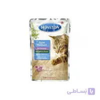 پوچ گربه وینستون طعم بوقلمون و گوشت شکار در سس وزن 100 گرم