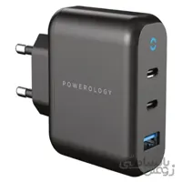 شارژر دیواری فست شارژ 65 وات پاورولوژی مدلP65PDWEUBK GaN Charger