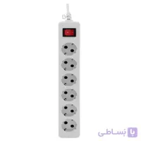 چند راهی برق ارت دار 6 خانه 3 متری با کلید پارت الکتریک مدل Shahab(پک ناسالم)