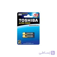 باطری آلکالاین توشیبا آلفاپاور نیم قلمی بسته 2 عددی