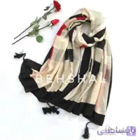 شال نخی اعلا و منگوله دار باربی رنگ کرم