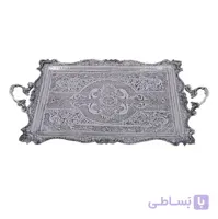 سینی مستطیل ۶ نفره نقره نما کد ۱۰۴۶۵