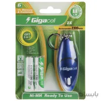 باتری قلمی قابل شارژ گیگاسل مدل 2300mAh بسته 2 عددی ا Gigacell 2300mAh Rechargeable AA Battery Pack of 2
