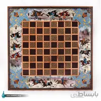 تخته نرد خاتم و چوب راش با نقاشی شکار ۵۰*۵۰
