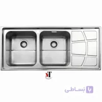 سینک ظرفشویی روکار استیل البرز ا Steel Alborz Double Bowl Sink 762