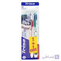 مسواک اکسترا پرو وایتال تریزا مدل متوسط پک دو عددی ا Trisa Extra Pro Vital Medium Toothbrush Pack Of Two
