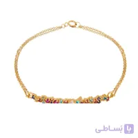 دستبند طلا زنانه طرح مولتی کالر کد CB324