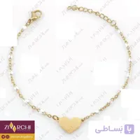 دستبند زنجیری استیل (طرح قلب) 1002