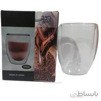 فنجان دوجداره پیرکس بدون دسته حجم 350 میل