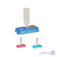 ظرف دوقلو مخزن دار شیلا سایز ۱ مناسب سگ و گربه