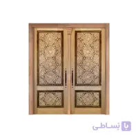 درب چوبی ورودی حسینیه ،مسجد، اماکن متبرکه سنتی صنایع چوب ساج مدل T12