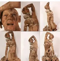 مجسمه ی چوبی فوق هنری عطش