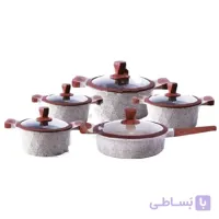 سرویس قابلمه گرانیتی 10پارچه زیوZio مدل Z 7660طرح الماس Diamond