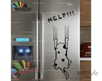 استیکر و برچسب دیواری یخچال و آشپزخانه گربه بازیگوش Playful Cat Wallstickers کد h1557