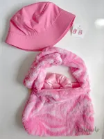 کیف فلافی گورخری صورتی دسته ساده ا Fluffy bag