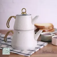 ست کتری و قوری پاچی مدل PIRAMITE رنگ سفید