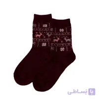 جوراب پشمی زرشکی