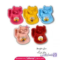 ظرف اب و غذا طرح گربه سایز بزرگ