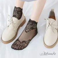 جوراب نیم ساق زنانه گیپور طرح گل