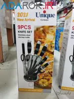 سرویس چاقو آشپزخانه ۹ پارچه یونیک مدل Unique UN-93 - کد 326