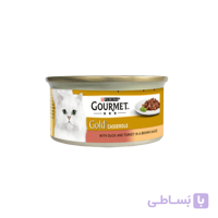 کنسرو گورمت گلد گربه چانکی با طعم اردک و بوقلمون 85 گرمی Gourmet Gold purina chunks duck and turkey 85g