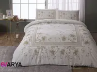 ست کامل ملحفه بدون کش دو نفره برند Tac طرح Glory کرم چهار تکه