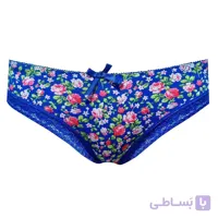 شورت گلدار آبی زنانه
