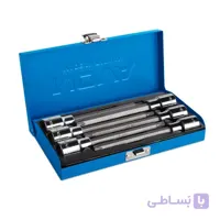 جعبه بکس 6 پارچه آلنی ستاره ای بلند 1/2 اینچ نووا مدل NTS-7015 ساخت تایوان ا Nova 9 Pcs 1/2 inch Star Bit Socket Set NTS-7015