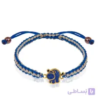 دستبند بافت کودک با پلاک طلا طرح اسب آبی کد KB372