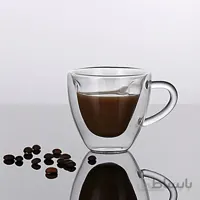فنجان دوجداره مدل قلبی گنجایش 70 سی سی کد 4572