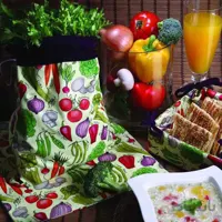روقوری (دمکن چای) رزین تاژ طرح سبزیجات چاپی