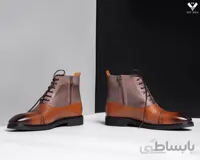 نیم بوت چرم طبیعی دو تیکه مردانه kb104