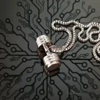 گردنبند طرح دمبل نقره ای کد d1122