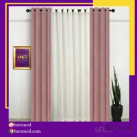 پرده آماده کتان رنگ یاسی کد 1025