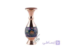 گلدان مس و پرداز سایز 16 سانتی اثر شیرازی