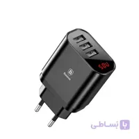 شارژر دیواری سه پورت بیسوس مدل  Mirror Travel Charger