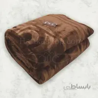 پتوی دونفره ترک آکرولیک درمینا رنگ قهوه ای برجسته سایز 220x240 سانتیمتر