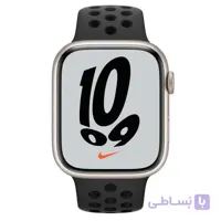 اپل واچ سری 7 نایکی بدنه آلومینیوم خاکستری با بند مشکی ا Apple Watch Series 7 Midnight Aluminum Case-Nike Antricite Band-0Ki91