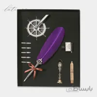 ست کالیگرافی قلم پر طرح کارائیب رنگ بنفش