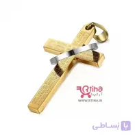 گردنبند صلیب زنانه /مردانه مهره ای +زنجیر ساده