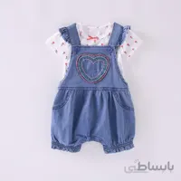 ست تیشرت و سرهمی نوزادی دخترانه جین