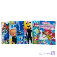 دفتر 4 خط سیمی طلقی فانتزی 50 برگ گنجینه