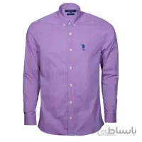 پیراهن بنفش چهارخانه ریز مردانه