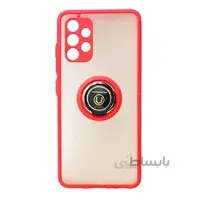 قاب محافظ مات انگشتی سامسونگ آ32 4جی Translucent Matte Hybrid Ring Case samsung a32 4Gقرمز