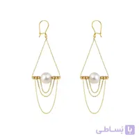 گوشواره طلا دست ساز زنانه با گوی و مروارید کد XE239