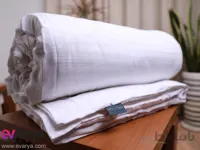 کاور لحاف ساتن کتان راه راه هتلی برند TIFFANY HOME دو نفره سایز 220×200
