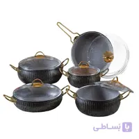 سرویس قابلمه خمره ای ۱۰ پارچه سلین Eviz رنگ مشکی