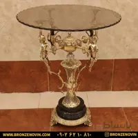 میز خاطره برنزی ۴ فرشته ستون لانه زنبوری پایه سنگی