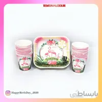 تم فلامینگو بشقاب و لیوان